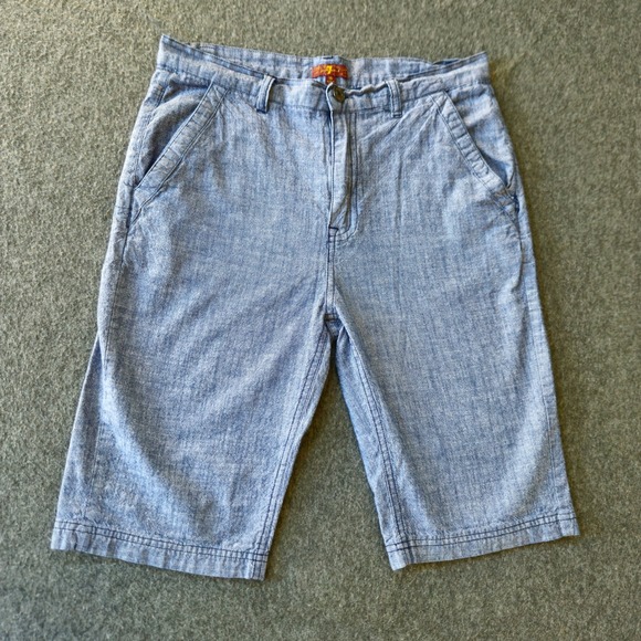 7 For All Mankind Other - 7 For All Mankind Boys Blue Cotton Chambray Shorts Size 16 Light Wash Skater